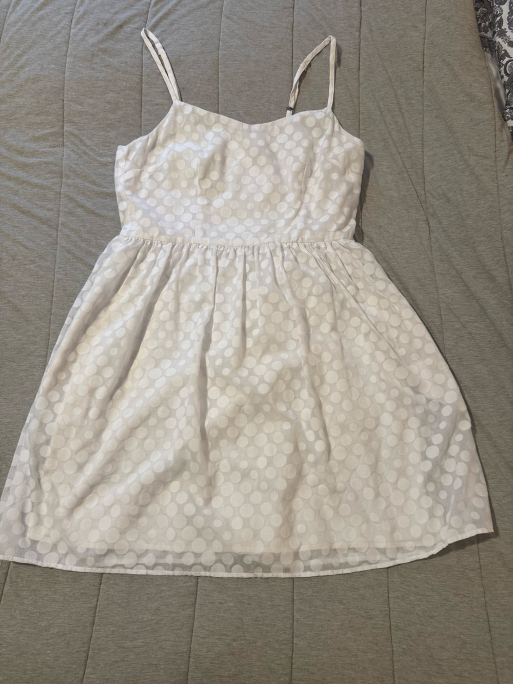 Aqua White Polka Dot Spaghetti Strap Dress